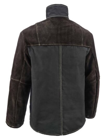 Black suede leather jacket, kevlar welding jacket