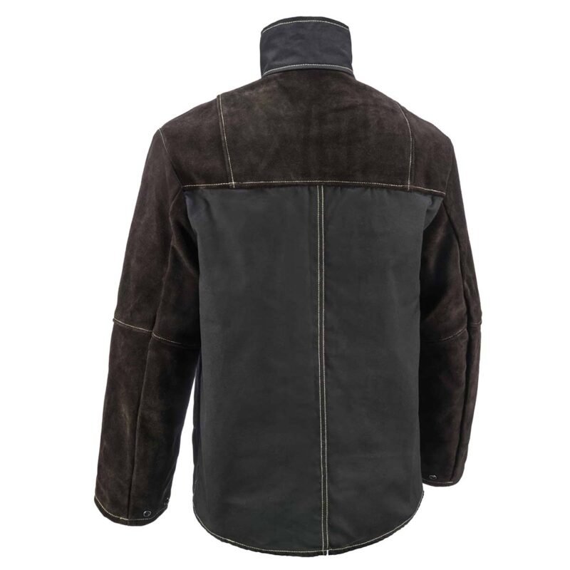 Black suede leather jacket, kevlar welding jacket